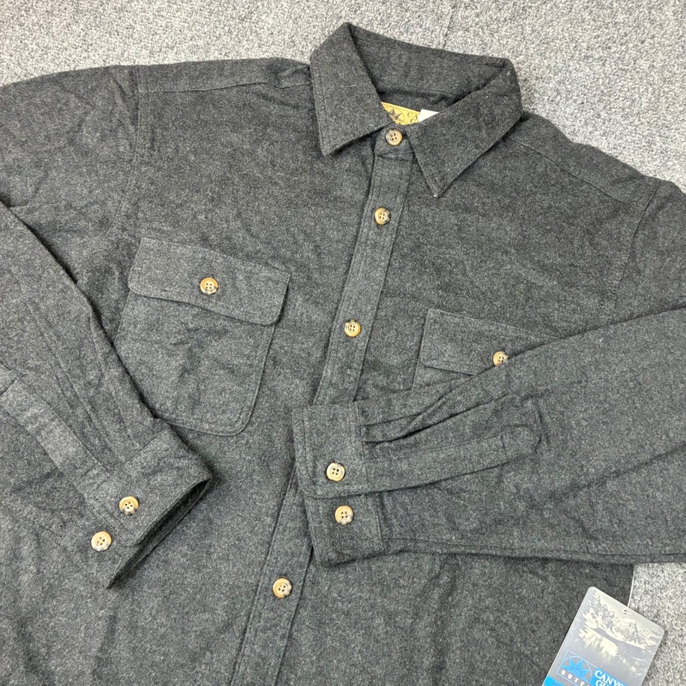 Canyon Guide Outfitters Mens Gray Flannel Button Down Shirt Large NWT
